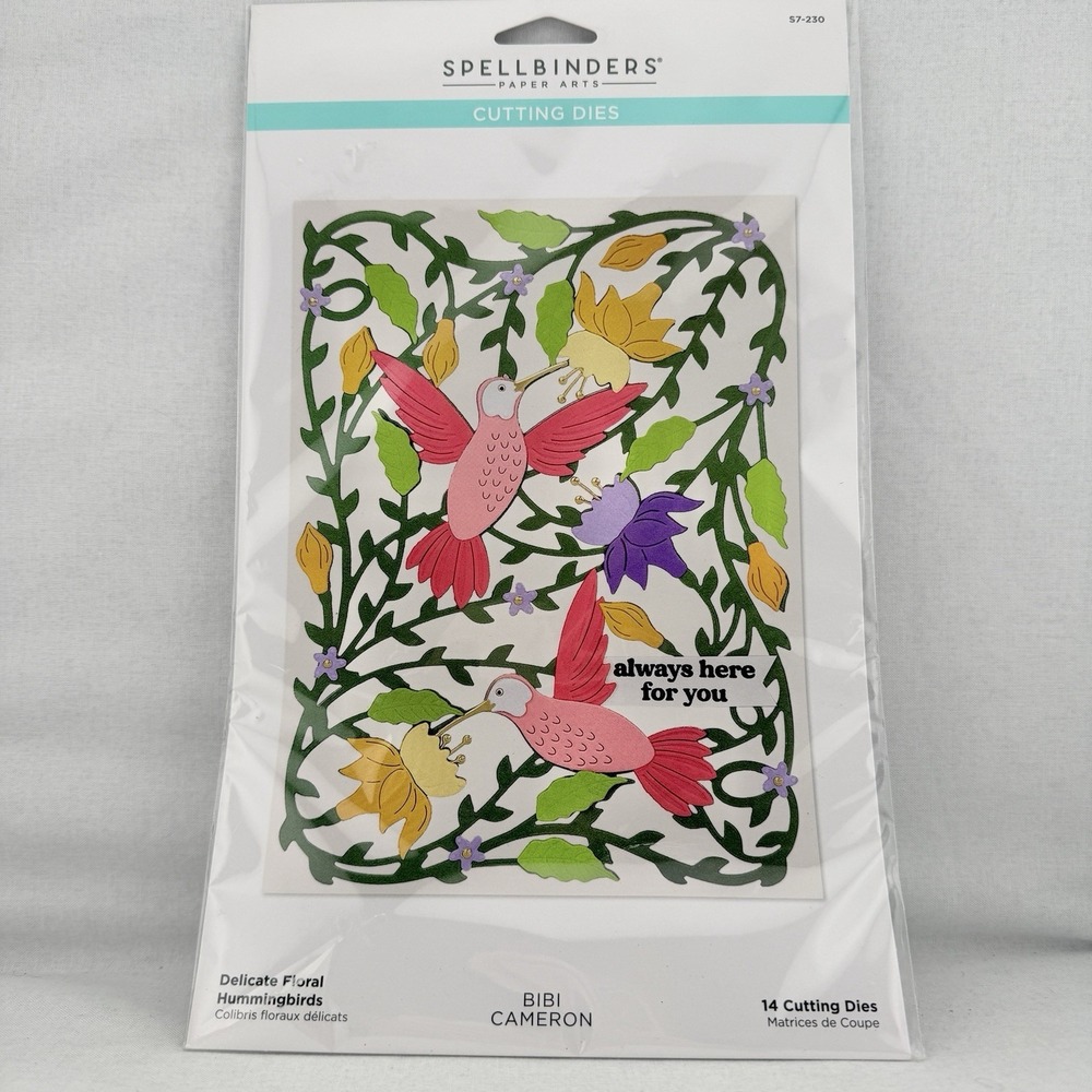 Spellbinders Etched Dies‎ by Bibi Cameron - Delicate Floral Hummingbird